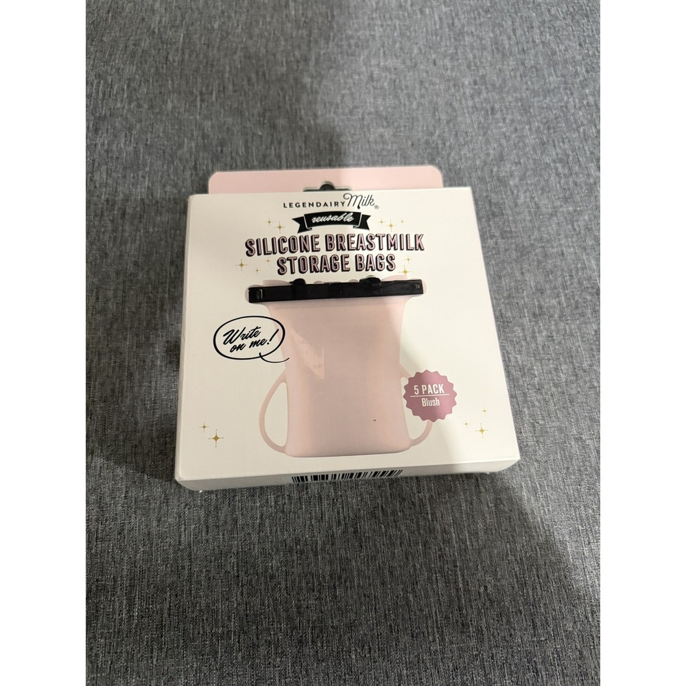 Silicone Breast Milk Storage Bag 8 oz Reusable Milk Collector Freezer Bag 5 pack